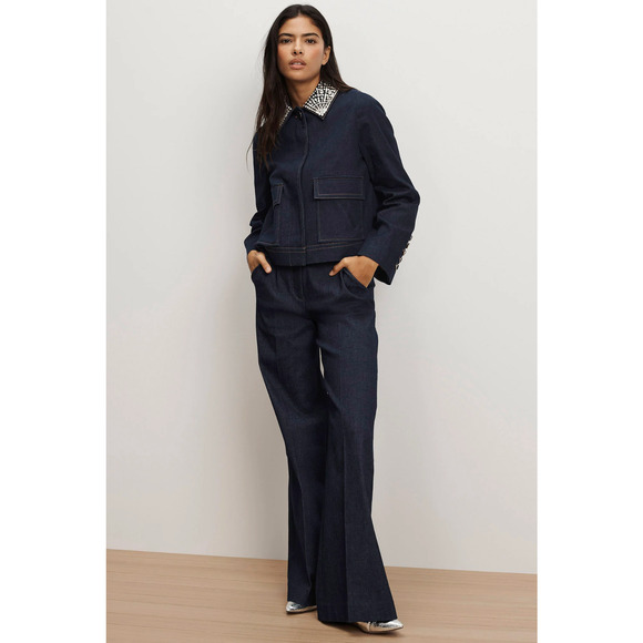 Veronica Beard Crue Wide-Leg Denim Pant US 6 - Picture 5 of 12